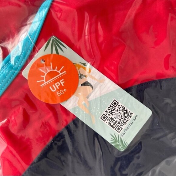 Athletic Racerback color block One Piece Bathing Suit. Size: XL. NWT (1767) - Picture 4 of 14